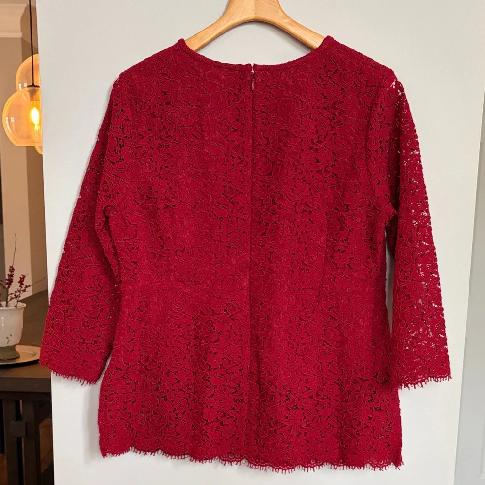 Boden Red‎ Lace Top - Picture 7 of 11